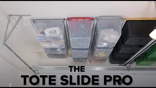 Tote Slide Pro Overhead Garage Storage – Maximize Space with Adjustable Ceiling Rack