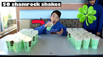50 SHAMROCK SHAKES IN 30 MINUTES CHALLENGE! WE DID IT!