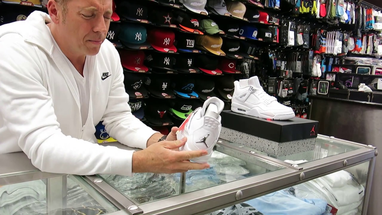 Nike Air Jordan 4 Pure White Chrome, at Street Gear Hempstead NY - YouTube