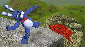 FNAF CRAZY Ragdoll Physics Gets INSANE Falling From a Huge Ramp Into Lava!