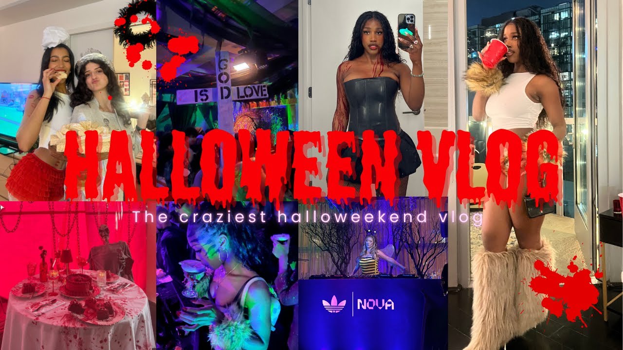 THE LITTEST HALLOWEEKEND VLOG EVER: adidas event, trying on costumes, parties, & spooky brunch!