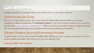 Resolving Environment Properties Not Available Issue in Django on Amazon Elastic Beanstalk