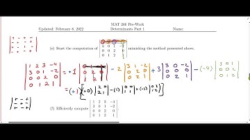 Determinant of a 4x4 Matrix and other insights