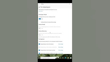How to turn on and off developer mode in windows 10