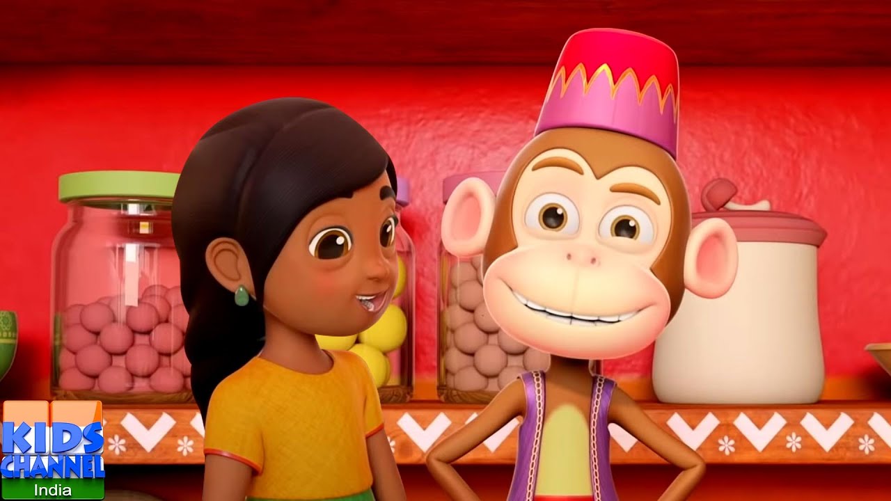 Bandar Ne Kholi Dukan, बंदर ने खोली दुकान Nursery Rhymesin Hindi by Kids Channel India
