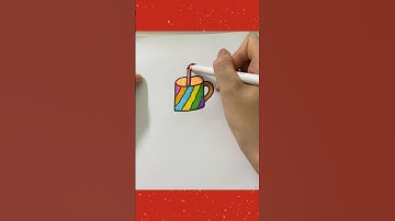 Vẽ cái cốc nhiều màu đơn giản #shorts #art #drawing #creative #satisfying #cute