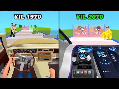 2070 Yılı Arabasını Sürdüm!! Eski, Yeni Yıl Araba Oyunu - Panda ile Drive to Evolve