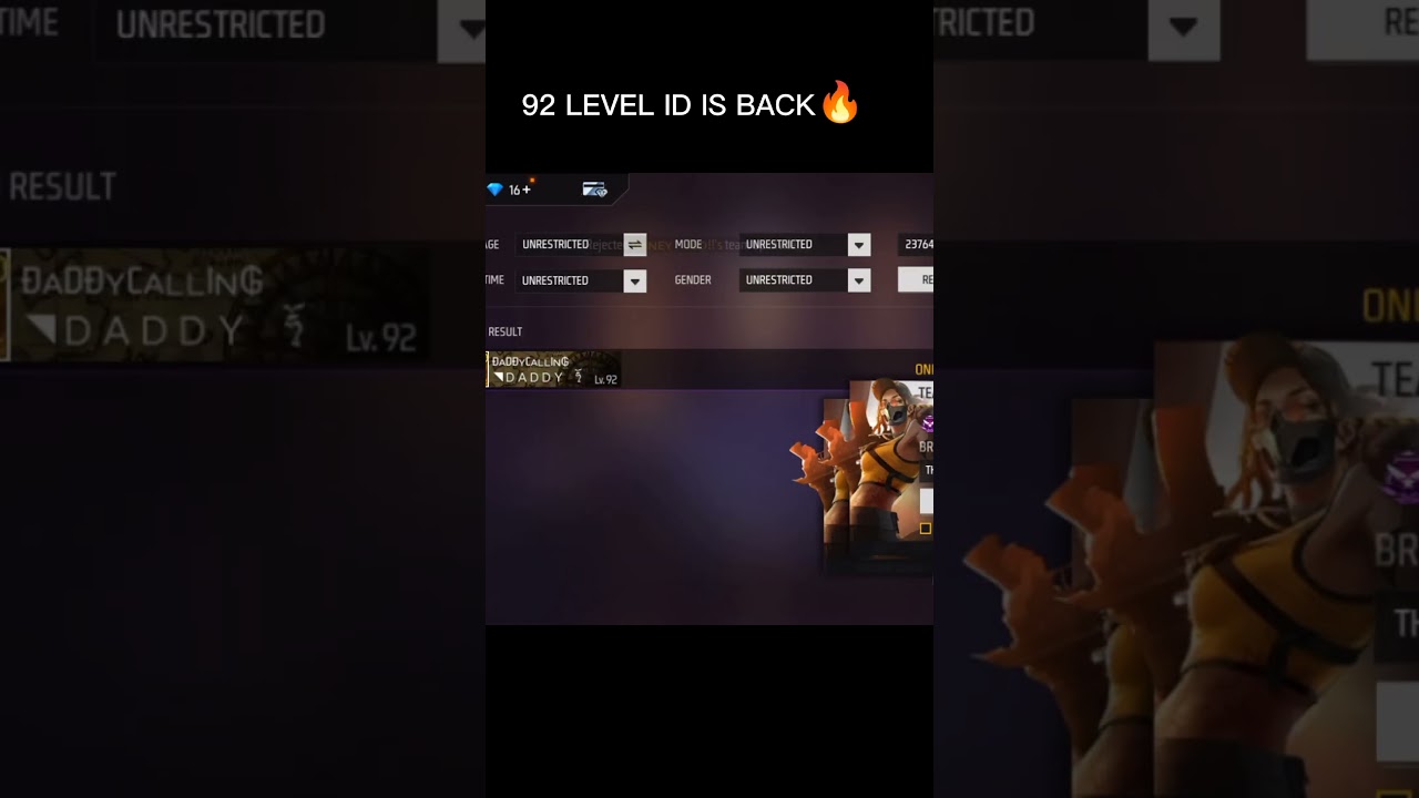 92 LEVEL ID IS BACK 🔥🔥