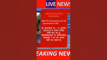 LNMU fill examination form for PG semester-III session 2020-2022 #lnmu#pg#examinationform