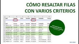 Formato condicional para resaltar filas que cumplan varios criterios