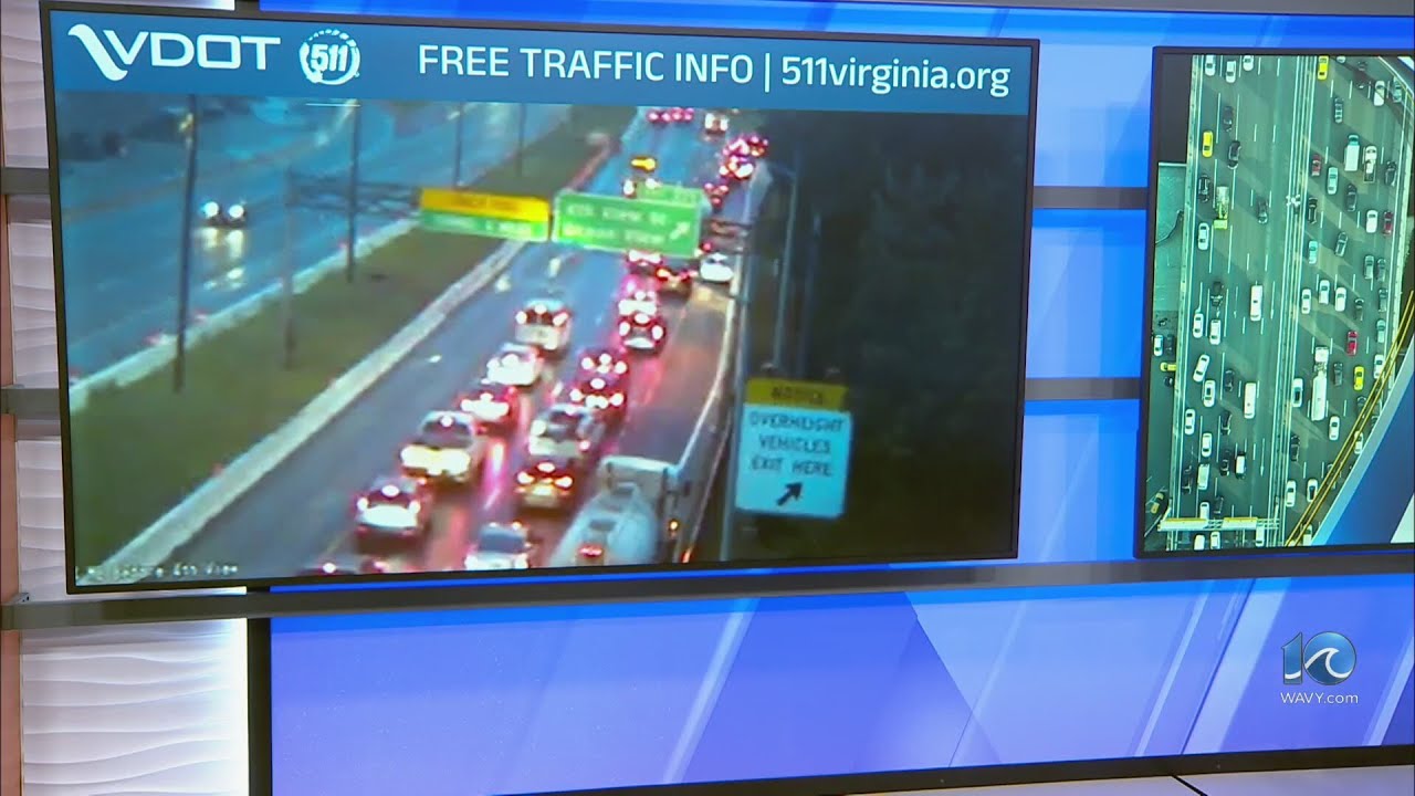 Multi-vehicle crash at HRBT shuts down westbound lanes - YouTube