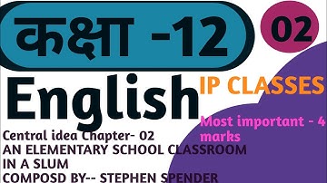 An elementary school classroom in a slum central idea #class-12 english poetry chap-2 central idea 💡