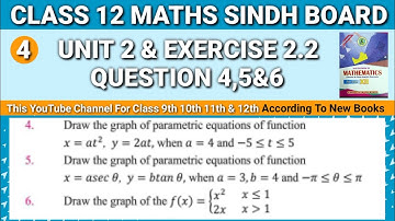2nd year Maths Sindh Board Unit 2 Exercise 2.2 Question 4,5&6 • Class 12 Functions and Limits