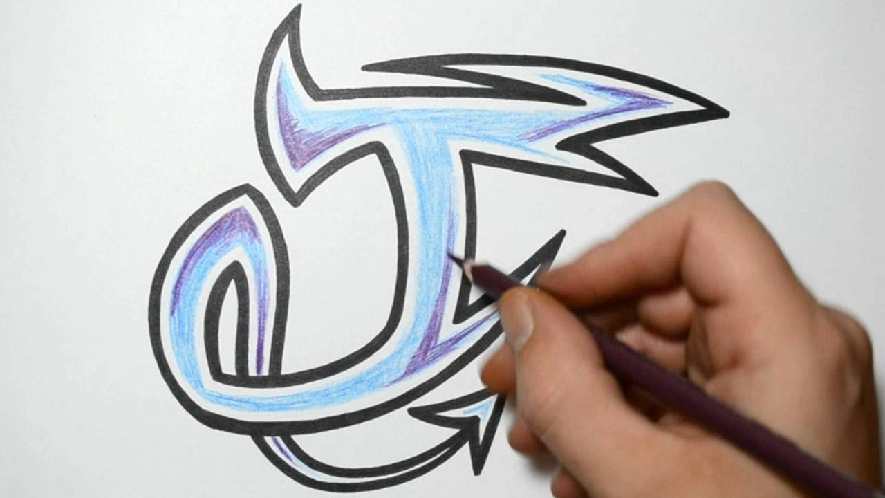 How To Draw Graffiti Characters Letter J Youtube