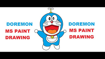 How to Draw Doremon in MS Paint | Cartoon Drawing Tutorial | Doraemon in MS Paint.