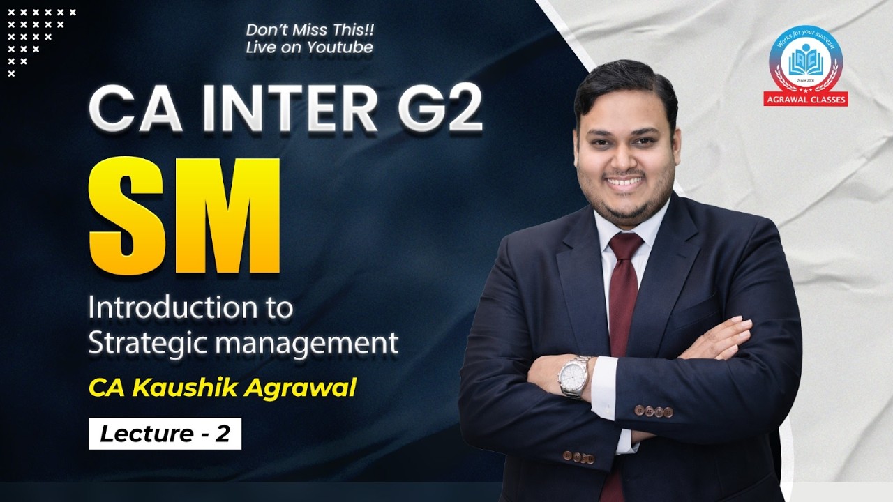 CA Inter | SM | Introduction to Strategic management | Lec 2| CA ...
