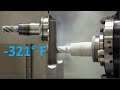 Cryogenic Cooling Machining Cuttings metal. CNC Machine working Process