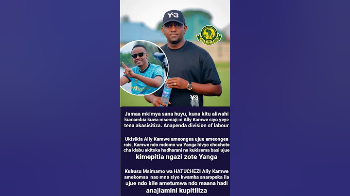 Leo nawapa Siri ya Eng. Hersi Said pale Yanga. amsimamo ni ule ule ila yeye siyo mzungumzaji