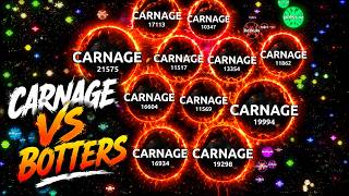 CARNAGE DESTROYS BOTTERS - Agario 180k+ solo domination