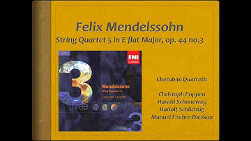 Mendelssohn, String Quartet  5, op. 44, 3 - Video Score - Cherubini Quartett