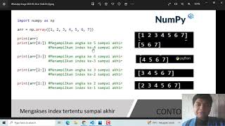 BELAJAR DASAR NUMPY (PYTHON) - CARA MENGAKSES SLICING ARRAY