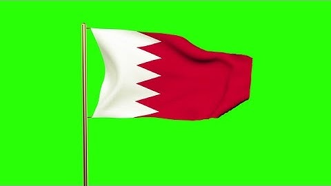 Bahrain Flag Waving In The Wind. Green Screen, Alpha Matte. Loopable Animation Stock Animation