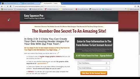 Squeeze Pages - How To Edit Your New Squeeze Page