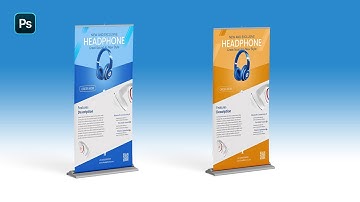 Product Roll Up Banner Design in Photoshop || Standee Design || Vertex Graphic