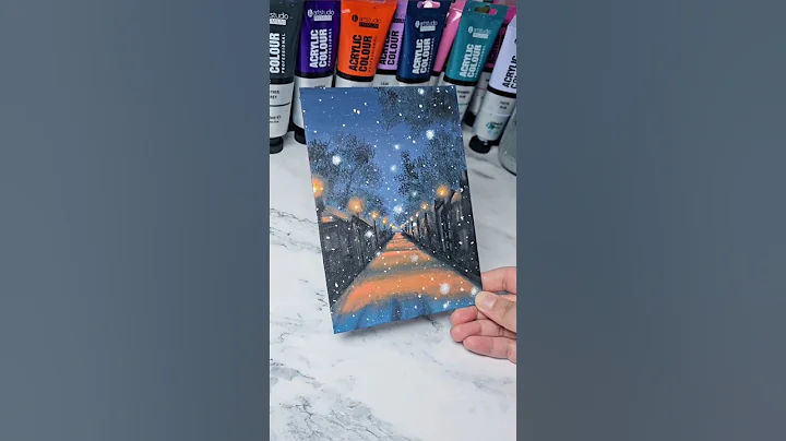 A walk in the snow ❄️ easy acrylic painting ideas for beginners