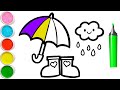 Bolalar uchun Yomg'ir rasm chizish/Drawing Rain for children/Рисование Дождь для детей