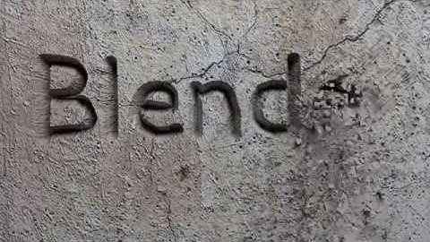 [Blender] Carving text out of stone animation