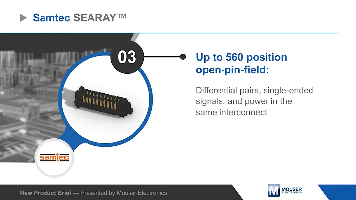Samtec SEARAY™ SEAF & SEAM Connectors — New Product Brief | Mouser Electronics