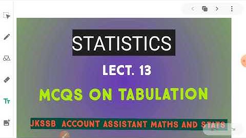 Mcqs on tabulation || lect 13 || jkssb