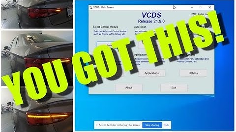 8V to 8V.5 AUDI A3/S3/RS3 Dynamic taillight coding VCDS [VIDEO 2OF2]