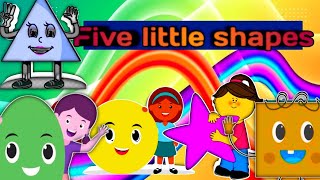 Five little shapes jumping on the bed and more Nursery rhymes for kids and babies l shapes learning