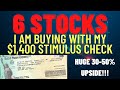 6 STOCKS I'M BUYING WITH $1400 STIMULUS CHECK (30-50% UPSIDE)!! Live Wellthy Stocks