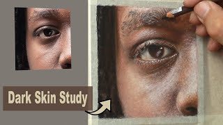 Pastel Pencil Tutorial ~ How to draw Realistic DARK SKIN and EYE the easy way.