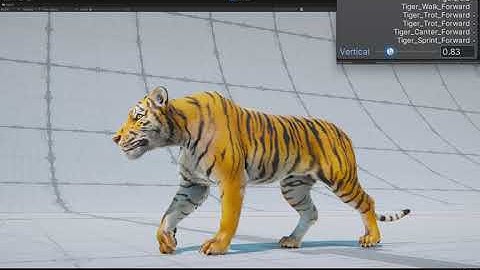 Unity Blend Tree with my new upcoming Tiger (walk, trot, canter, sprint cycle)