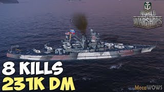 World of WarShips | New Mexico | 8 KILLS | 241K Damage - Replay Gameplay 4K 60 fps