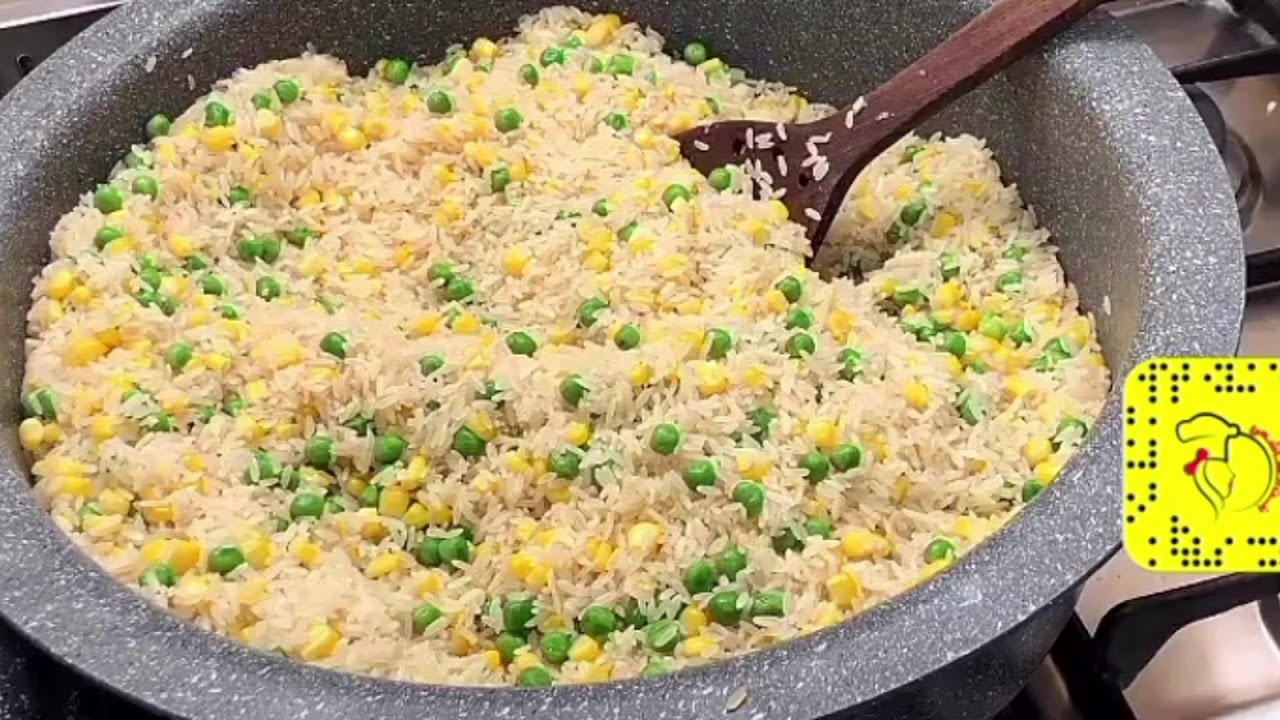 دجاج بالثوم والليمون وارز امريكي بالبزاليا والذره على طريقة بنت الهاشمي