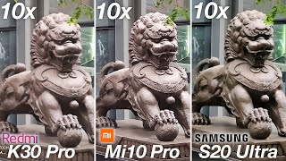 Techzg Vidéos Redmi K30 Pro vs Mi 10 Pro vs S20 Ultra - CAMERA ZOOM TEST