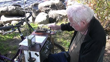 Radio station in 3-wheel bike (HAM CW/morse code)