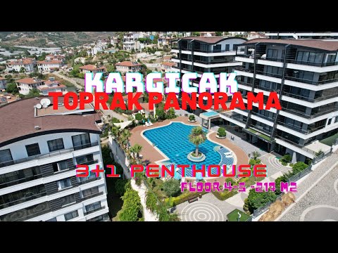 ALANYA KARGICAK TOPRAK PANORAMA RESİDENCE 3+1 FULL FURNITURE İNDOOR POOL,CARPARK,FOOTBALL AREAS,