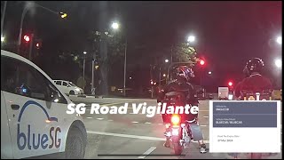 28Jul2023 Sengkang bluesg driving using mobile phone while driving & just missing pedestrian