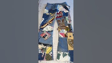 how i make my patchwork pants #sewing #upcycling #diy #streetwear #fashion #icespice