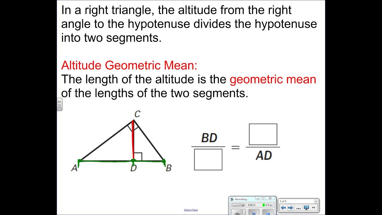 8 1 similarity in right triangles 8 1 similarity in right triangles