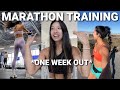 Week of marathon training  running strength training recovery  meals one week out