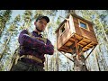 Tree house life  build a forest table and cook meat in a cauldron