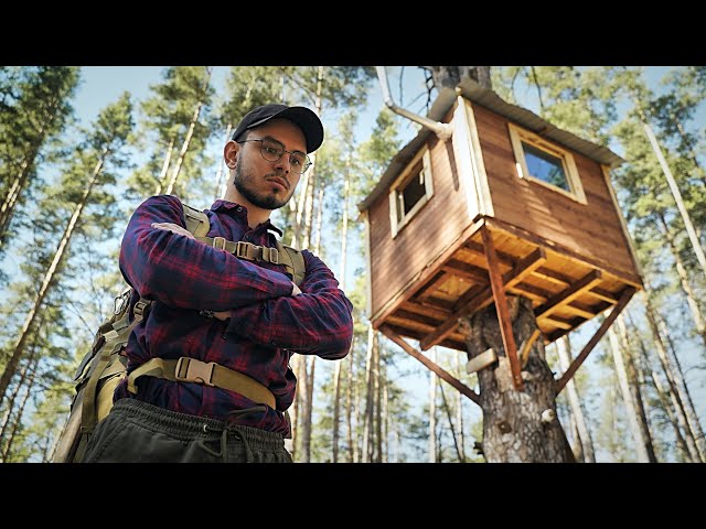 TREE HOUSE LIFE | build a forest table and cook meat in a cauldron class=