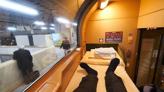 Capsule Hotel Train In Japan 😴 | Sunrise Express